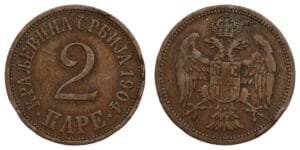 SERBIA 2 pare 1904 F+