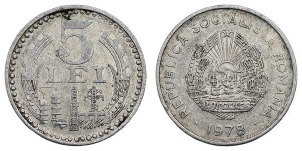 ROMANIA 5 lei 1978 VF