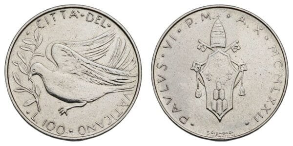 VATICAN CITY 100 lire 1972 XF