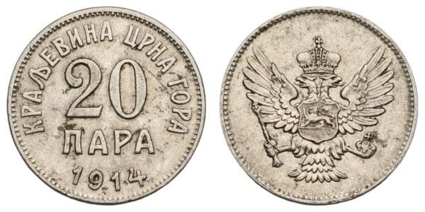 MONTENEGRO 20 para 1914 VF