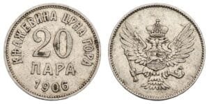 MONTENEGRO 20 para 1906 VF