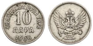 MONTENEGRO 10 para 1906 VF