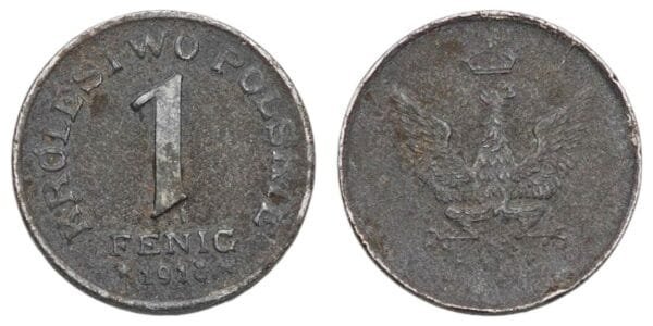 POLAND 1 fenig 1918 / WWI issue / F+