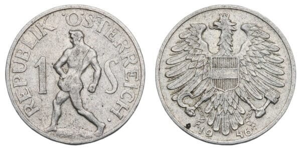 AUSTRIA 1 schilling 1946 VF