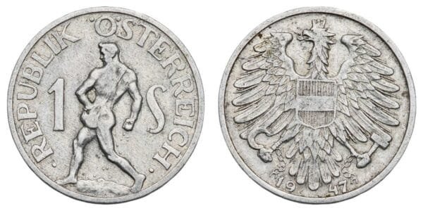 AUSTRIA 1 schilling 1947 VF