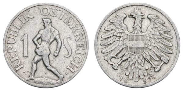 AUSTRIA 1 schilling 1957 VF