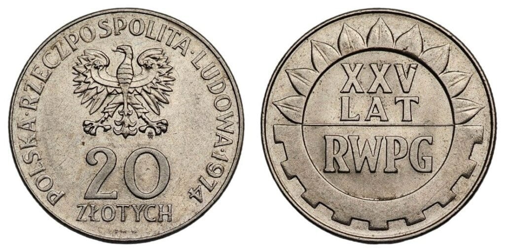 POLAND 20 zlotych 1974 / 25th Anniversary of the COMECON / UNC-