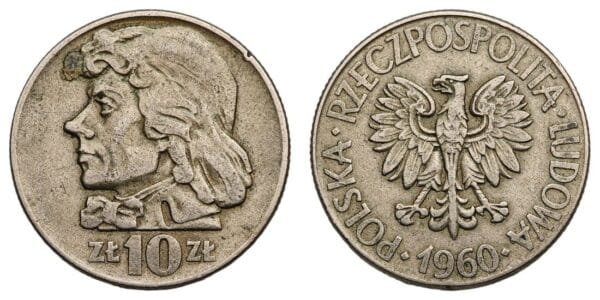 POLAND 10 zlotych 1960 VF