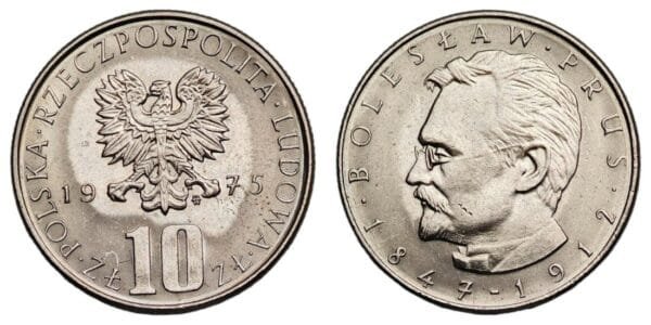 POLAND 10 zlotych 1975 / Boleslaw Prus / UNC