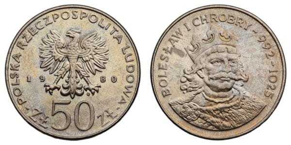 POLAND 50 zlotych 1980 / Bolesław I Chrobry / UNC