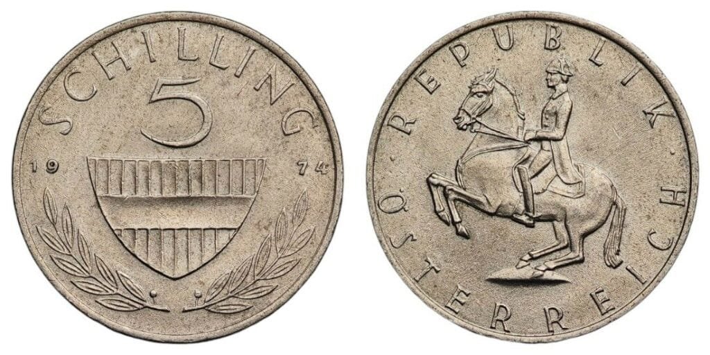 AUSTRIA 5 schilling 1974 UNC