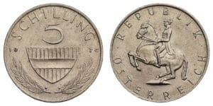 AUSTRIA 5 schilling 1974 UNC