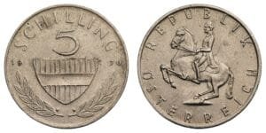 AUSTRIA 5 schilling 1970 UNC