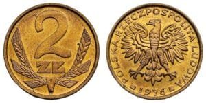 POLAND 2 zlotych 1976 UNC