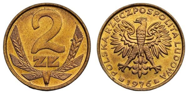 POLAND 2 zlotych 1976 UNC