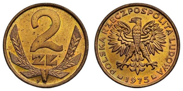 POLAND 2 zlotych 1975 UNC-