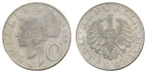 AUSTRIA 10 schilling 1975 BU