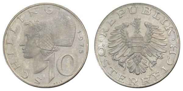 AUSTRIA 10 schilling 1975 BU