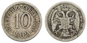 SERBIA 10 para 1883 VF-