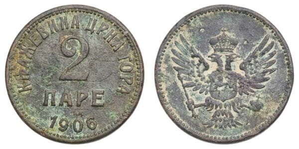 MONTENEGRO 2 pare 1906 F+