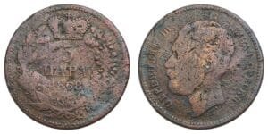 SERBIA 5 para 1868 F