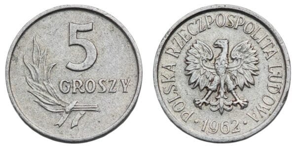 POLAND 5 groszy 1962 VF