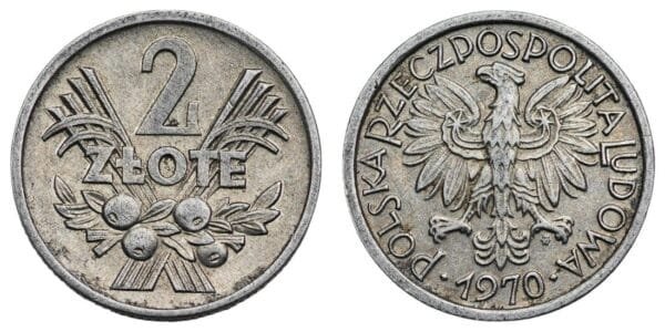 POLAND 2 zlote 1970 VF