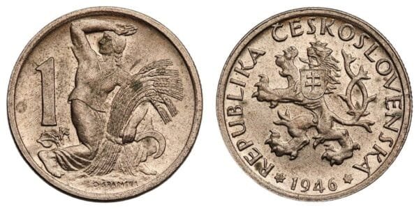 CZECHOSLOVAKIA 1 koruna 1946 XF