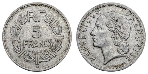 FRANCE 5 francs 1949 VF