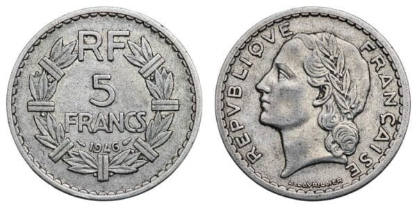 FRANCE 5 francs 1946 VF