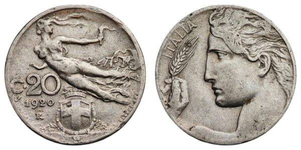 ITALY 20 centesimi 1920 VF
