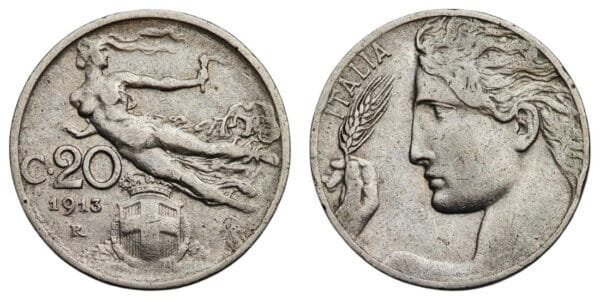 ITALY 20 centesimi 1913 VF