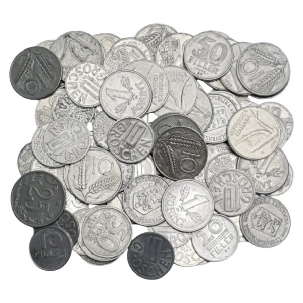 VARIOUS COUNTRIES Mixed Aluminum Coins Lot / 100 g.