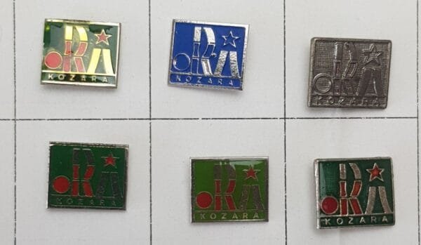 YUGOSLAVIA Bosnia & Herzegovina / Communist Youth Labour Action / ORA Kozara / lapel pins lot / 6 pcs.