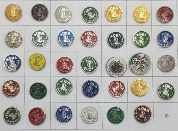 YUGOSLAVIA Croatia / Communist Youth Labour Action / ORA Petrova Gora / lapel pins lot / 34 pcs.