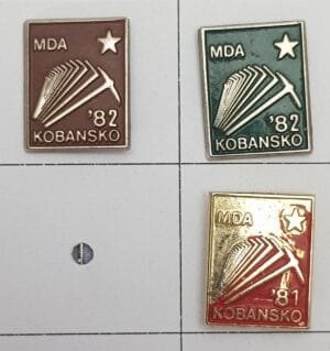 YUGOSLAVIA Slovenia / Communist Youth Labour Action / MDA Kobansko / lapel pins lot / 3 pcs.
