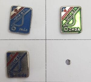YUGOSLAVIA Slovenia / Communist Youth Labour Action / MDA Istra / lapel pins lot / 3 pcs.