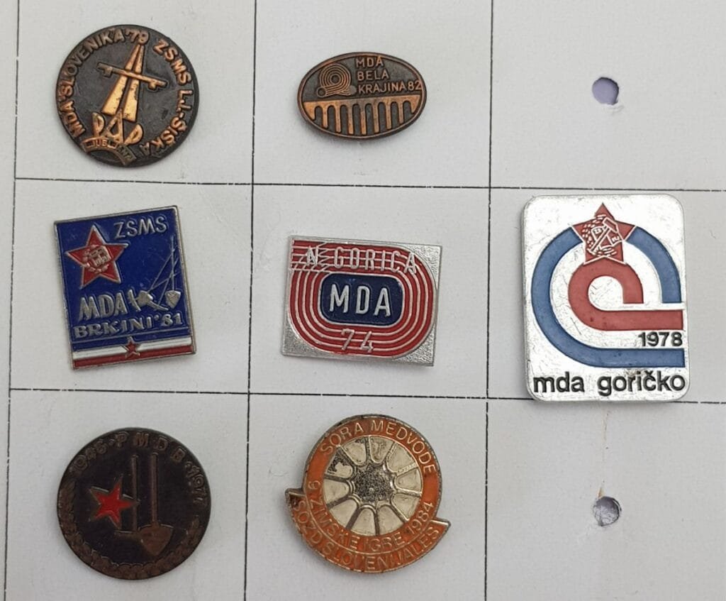YUGOSLAVIA Slovenia / Communist Youth Labour Action / various / lapel pins lot / 7 pcs.