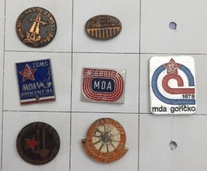 YUGOSLAVIA Slovenia / Communist Youth Labour Action / various / lapel pins lot / 7 pcs.