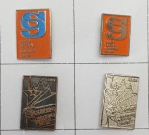 YUGOSLAVIA Slovenia / Communist Youth Labour Action / various / lapel pins lot / 4 pcs.