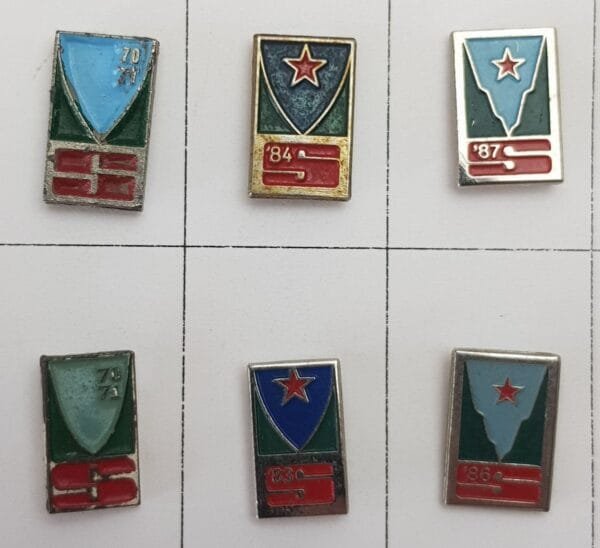 YUGOSLAVIA Communist Youth Labour Action / S / lapel pins lot / 6 pcs.