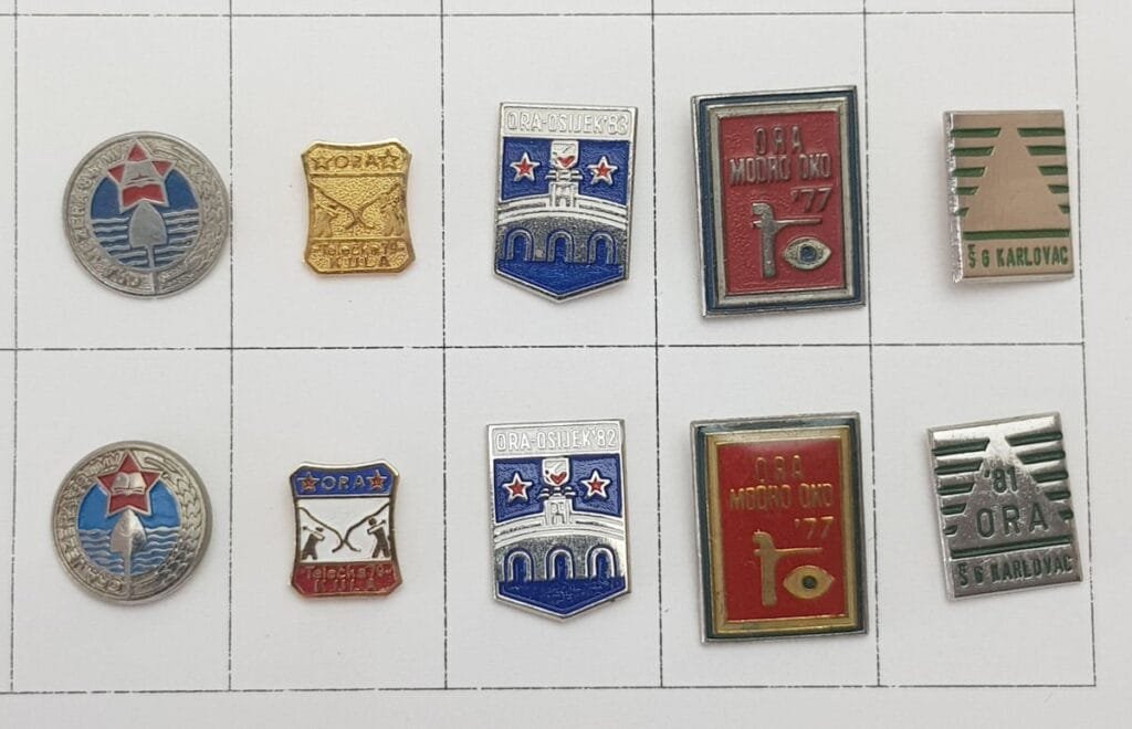 YUGOSLAVIA Croatia / Communist Youth Labour Action / various / lapel pins lot / 10 pcs.