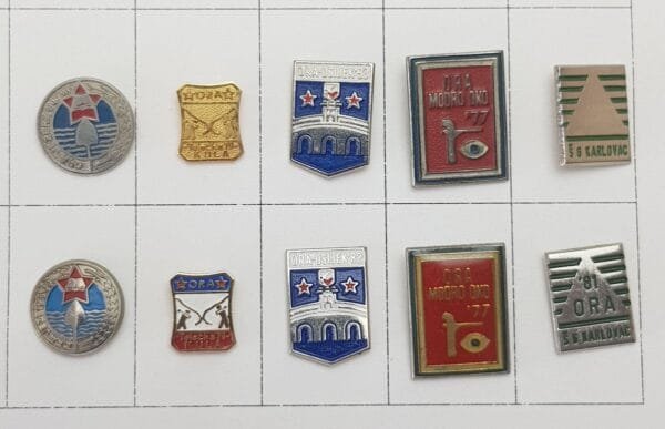 YUGOSLAVIA Croatia / Communist Youth Labour Action / various / lapel pins lot / 10 pcs.