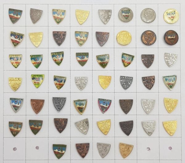 YUGOSLAVIA Serbia / Communist Youth Labour Action / ORA Pešter / lapel pins lot / 52 pcs.