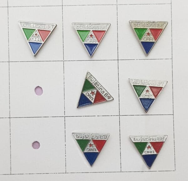 YUGOSLAVIA Croatia / Communist Youth Labour Action / ORA Buje / lapel pins lot / 7 pcs.