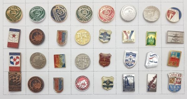 YUGOSLAVIA Communist Youth Labour Action / various lapel pins lot / 32 pcs.