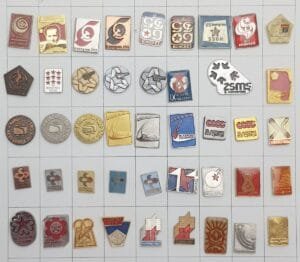 YUGOSLAVIA Various Communist themed lapel pins lot / 44 pcs.