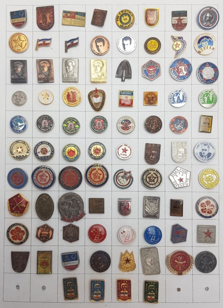 YUGOSLAVIA Various Communist themed lapel pins lot / 84 pcs.