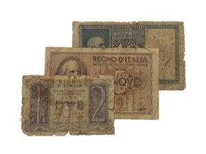 ITALY WWII era low grade / banknotes lot / 3 pcs.