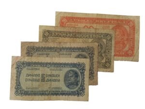 YUGOSLAVIA WWII era low grade / banknotes lot / 4 pcs.